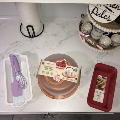 New Baking Set/shaped Cake Keeper And A 10x5in Loaf Pan, 3 Piece Mixing Set
