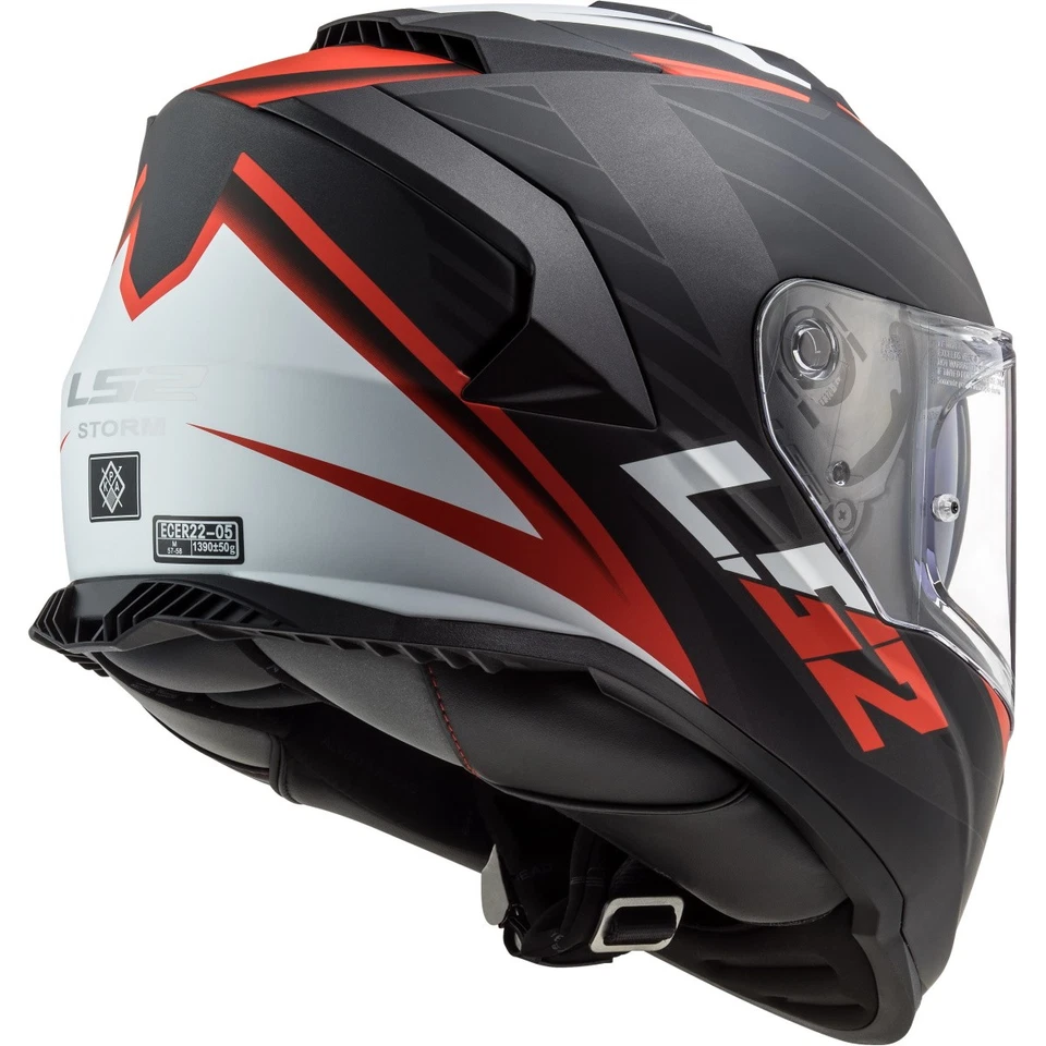 LS2 FF800 Storm Integralhelm Nerve matt-schwarz / rot Motorradhelm Sonnenblende - Bild 2 von 2