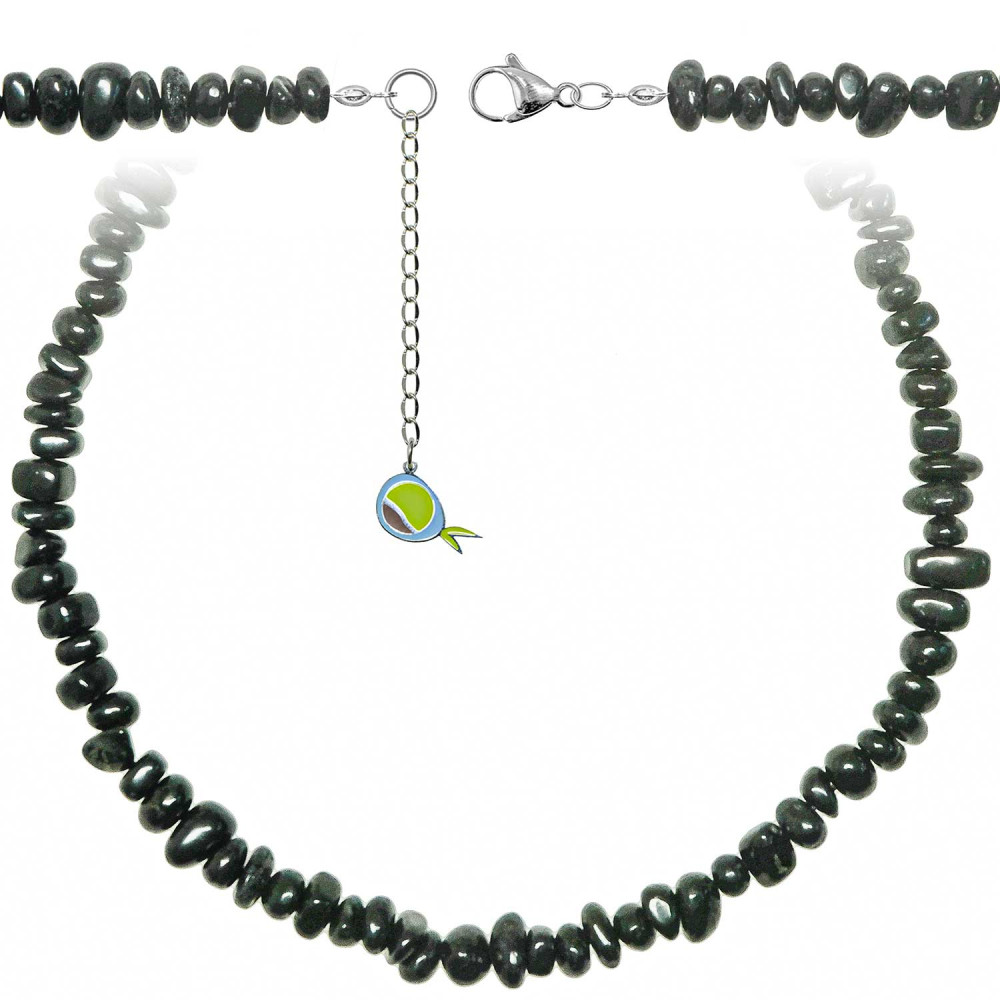 Collier en shungite authentique de 43 cm et perles finitions luxe