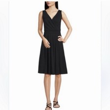 Lands End Fit And Flare Little Black Dress Sz Medium 10-12 EUC