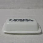 Vintage Pyrex Old Town Dark Blue Onion Butter Dish W/ Lid Milk Glass USA EUC