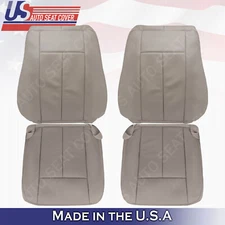 2007 to 2014 Ford Expedition Front Driver & Passenger Leather Covers Stone Gray