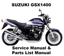 SUZUKI GSX1400 Motorcycle Owners Workshop Service Repair Parts Manual PDF files
