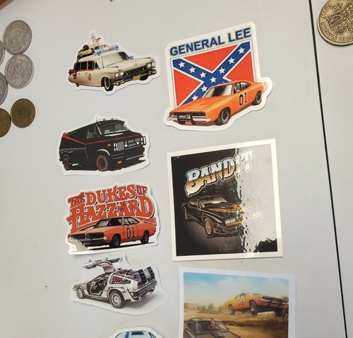 1980's Vintage CAR STICKERS Delorean A-TEAM K.I.T.T. BACK TO THE FUTURE TEN PACK - Picture 3 of 12