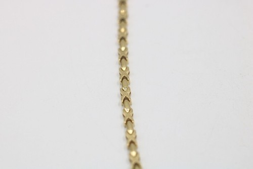 Estate 14k Yellow Gold Round Diamond Cluster X Link Tennis Collar Necklace - Picture 5 of 9