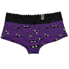 NWT TORRID Boyshort Pantie Sz 0X-4X Black Lace Purple Jersey Halloween