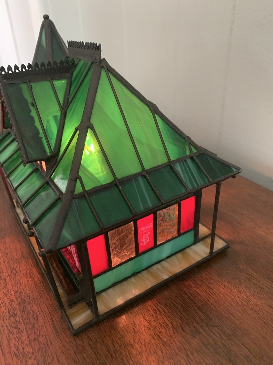 コカ・コーラ ステンドグラス ジオラマライト【トレインステーション】 コカ・コーラ ステンドグラス ジオラマライト【トレインステーション