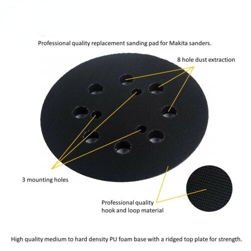 5 Inch 8 Holes 125mm Makita Random Orbital Sander Replacement Spare Base Pad - Picture 3 of 6