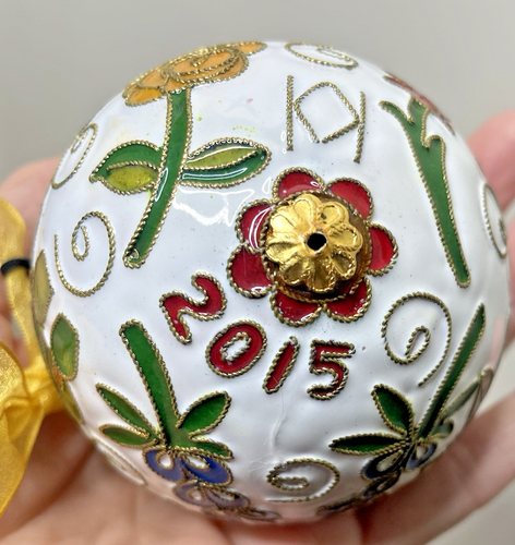 NEU 2015 TETCO Kitty Keller Cloisonné Weihnachten 24K vergoldet Western Ornament - Bild 6 von 8