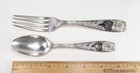 Antique 1887 / 1888 2pc Gorham Usa Royal Pattern Silverplate Fork and Teaspoon