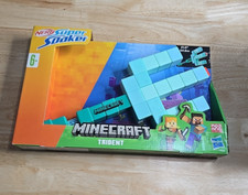 Nerf Super Soaker Minecraft Trident Water Blaster Pull Back Plunger Handle Kids