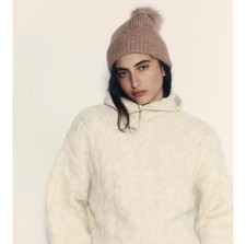 Women s ZARA Knit Pompom Beanie Size M