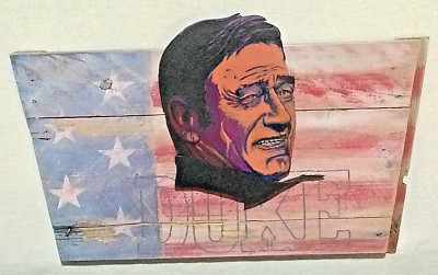 John Wayne Stars & Stripes Dimensional Portrait signed by artist Thel Arthur
