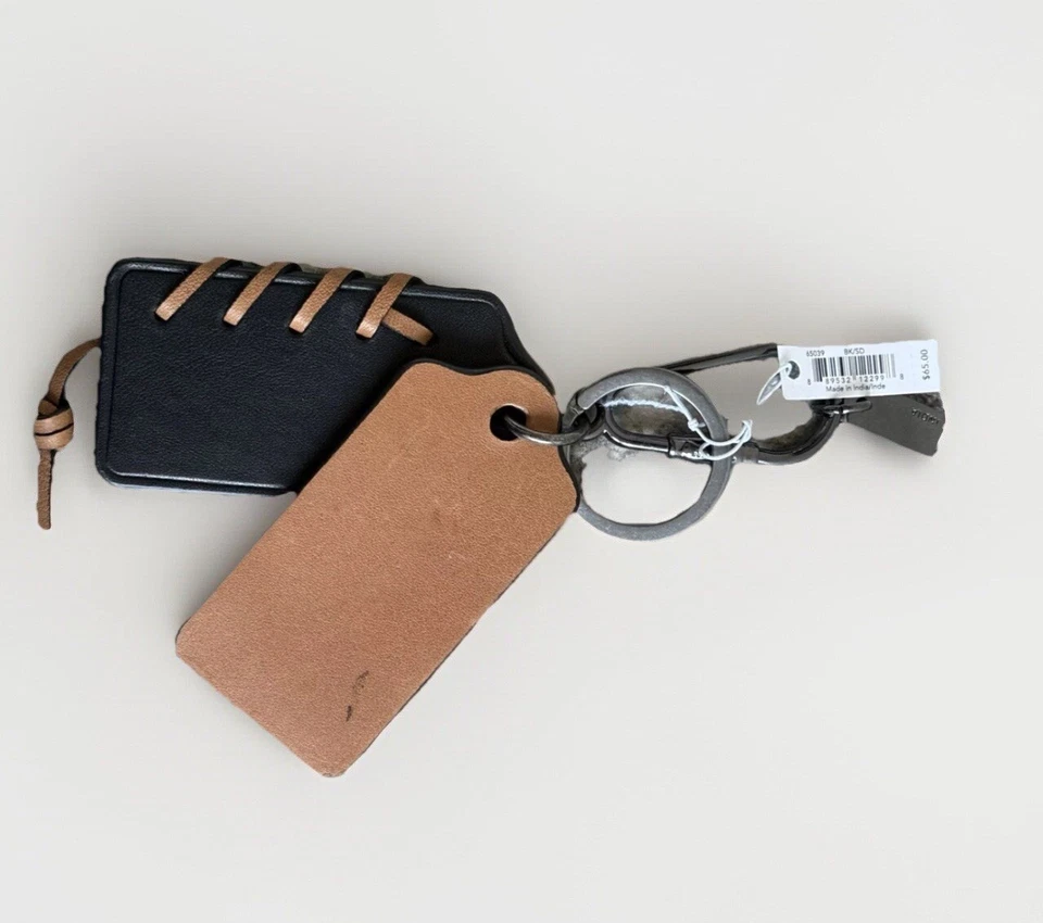 Nuevo con etiquetas Llavero Coach negro y tostado rasgado y reparación, estilo # F65039 Foto 2 de 3