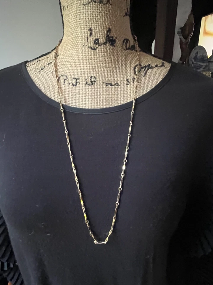"COLLAR cadena Sara cov vintage dorado firmado 29""" Foto 2 de 4