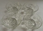 4 Vtg Anchor Hocking Star of David American Press Cut Scalloped Cereal Bowls VGC