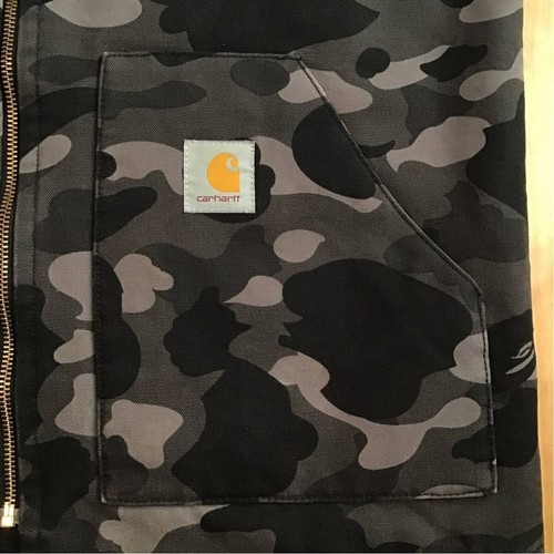 A Bathing Ape × Carhartt Collaboration Vest Black Camouflage Size L Used - Picture 4 of 8