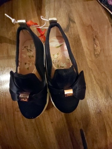 Ted Baker Navy Satin Skater Shoes 