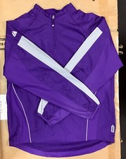 Majestic Womens Medium Cool Base Windbreaker Jacket Purple Removable Sleeves A23