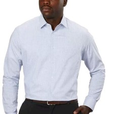 Calvin Klein Men s Dress Shirt Regular Fit, White/Blue, Size M 15-15.5, 34/35