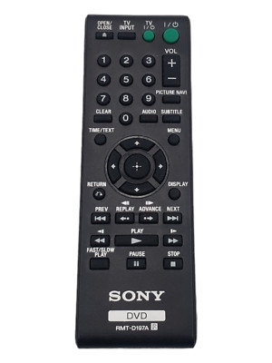 Sony RMT-D197A Remote Control for DVP-SR210P & DVP-SR510H DVD Payers Genuine OEM