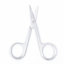 2 Pcs Stainless Steel Eyebrow Moustache Facial Nose Ear Hair Curved Edge Scissor