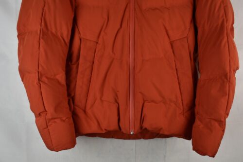 Uniqlo Mens Seamless Padded Down Puffer Jacket Orange Size XS Waterproof Wind - Picture 3 of 11