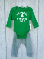 NEW Old Navy 3-6M Set Go Pinch Someone Else Bodysuit Pants Boys 100% Cotton