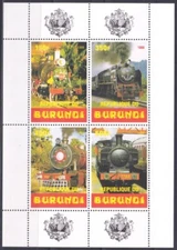 F-EX46095 BURUNDI MNH 1999 OLD RAILRIOAD RAILWAYS TREN LOCOMITIVE