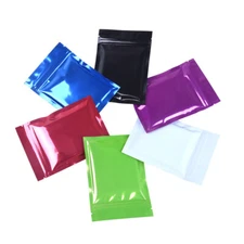 Foil Mylar Zip Seal Smell Proof Resealable Glossy Food Safe Top Lock Storage Bag
