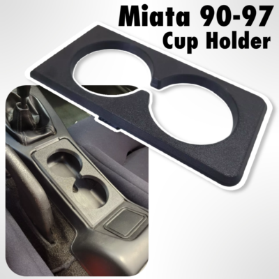 Center Console Cup Holder For Mazda Miata NA (1990-1997) – Dual Drink Holders, Black, Easy Install