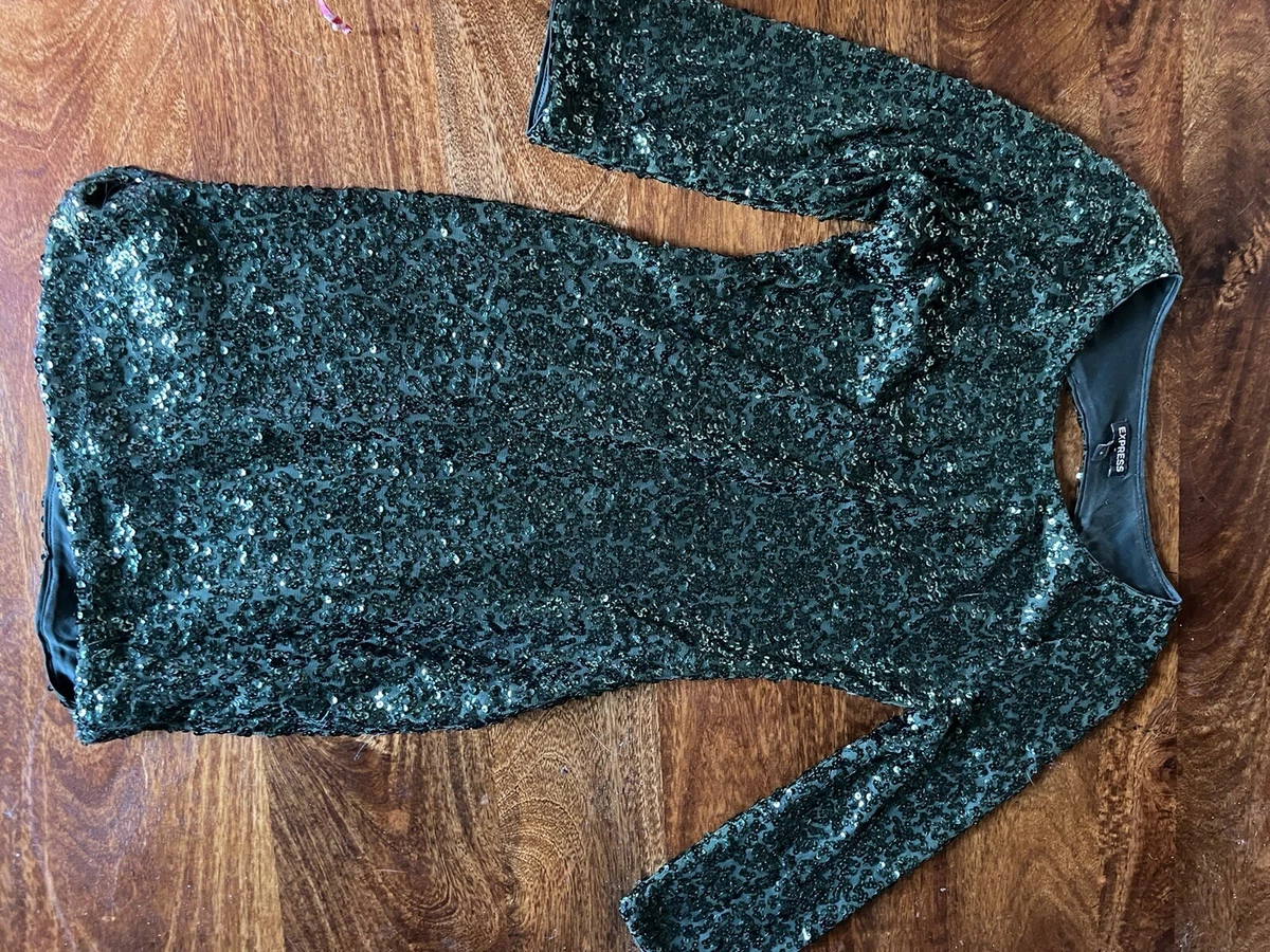 Express green sequin clearance dress