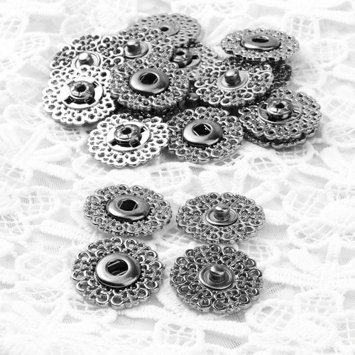 10 Pairs Flower Shaped Metal Press Buttons Sewing Snap Buttons Clasp Fasteners - Picture 2 of 43