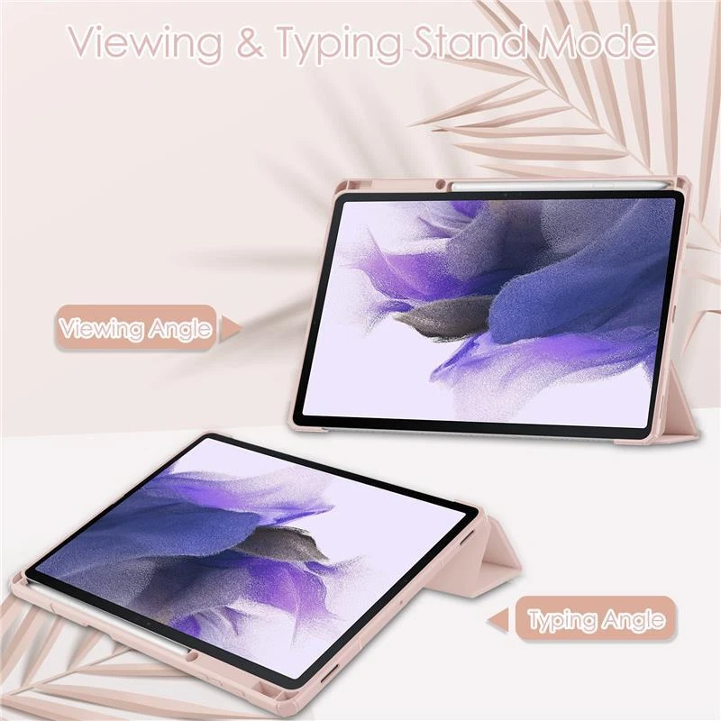 Leather Case For Samsung Galaxy Tab S7 Plus 12.4 S7 FE Tablet Stand Smart Cover - Image 4 of 4