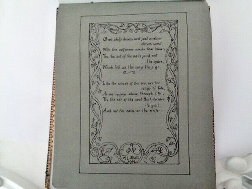 Leather bound album Edwardian WW1 Era c1910s with poems & Military pictures Used - Picture 17 of 19