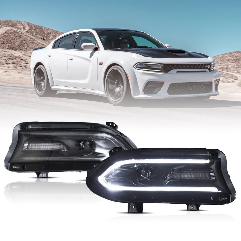 Headlamp Assembly For Dodge Charger 2015-2023 LED DRL Headlights Left&Right Side Foto 2 de 4