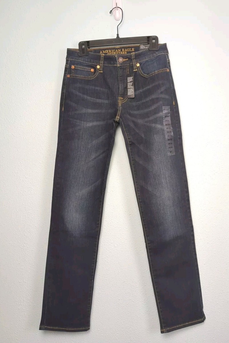 American Eagle Extreme Flex Jeans Mens 28x32 Slim Straight Whiskers Denim