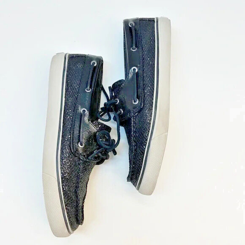 Sperry Top Sider Bahama Black Sequin Casual Boat Shoes Womens Size / Sz 8m - Picture 3 of 4