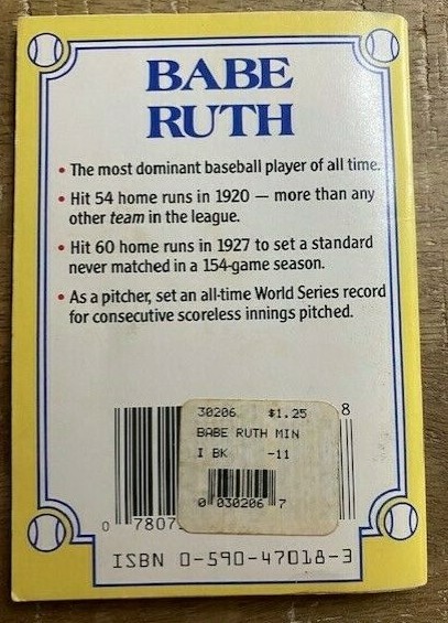 vintage booklet Babe Ruth Classic Sports Shots Collectors Book 1 1993 ...