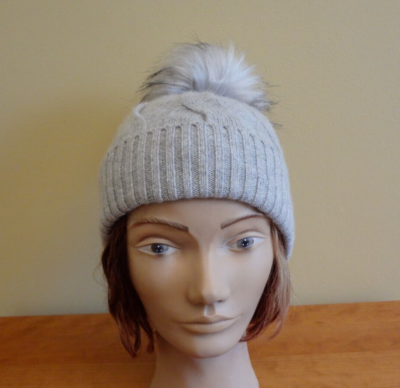 NWOT J.McLAUGHLIN Arabella Heather Gray Cashmere Beanie Hat  display picture 1