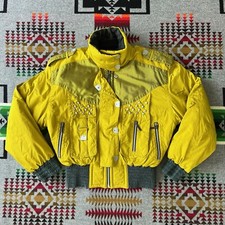 Vintage Head Sportswear Puffer Jacket Yellow Women’s Size 10 Ski Snow Winter A9