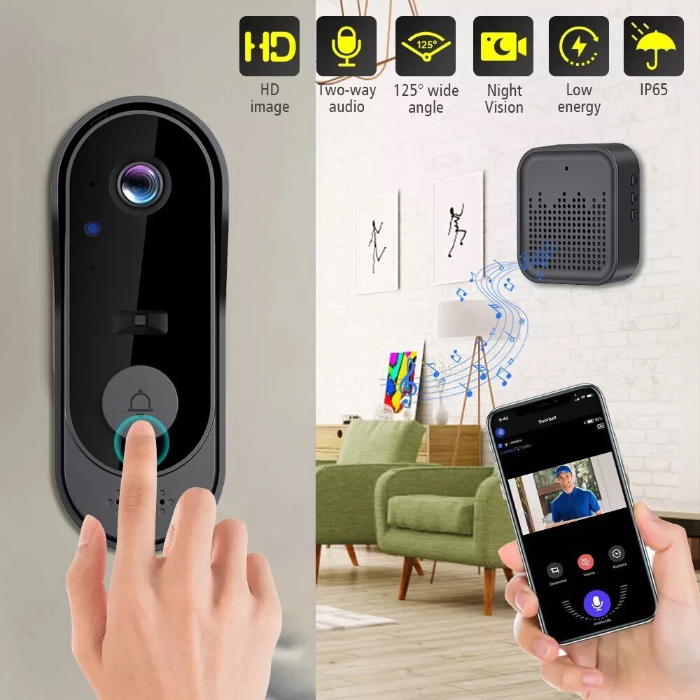 Smart WiFi Doorbell Camera with Video Intercom and Phone Alerts-image