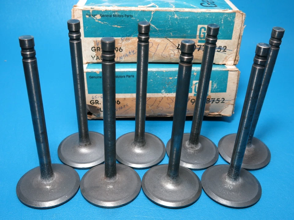 NOS Set (8) GM 1965-1967 Pontiac 389 400 GTO LeMans Firebird 8.6 Intake Valves - Image 4 of 4