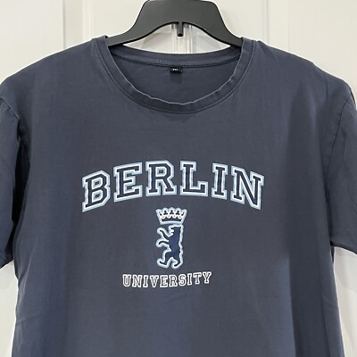 Berlin University Shirt Adult XXL Blue Logo Graphic Outdoor Casual Mens