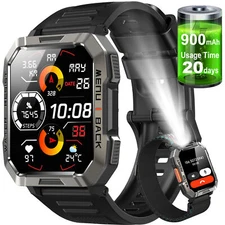 Military Smart Watches for Men Bluetooth Call (Answer/Make Call) 5ATM Waterproof