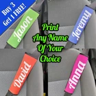 Personalised Printed Seat Belt Cover Printed With Any Name - Black
