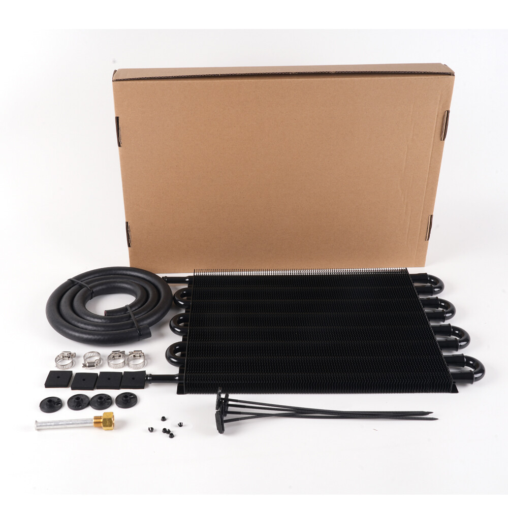 8 Rows Universal Aluminum Remote Transmission Oil Cooler Radiator Converter Kit