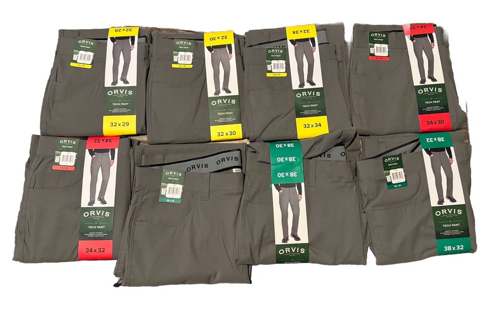 Orvis Men's Tech Pant Color Gray Pick Your Size NWT