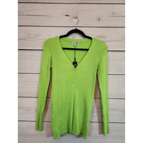 Fashion Nova Women's Green Long Sleeve Button Front Cardigan Sweater Small NWT
