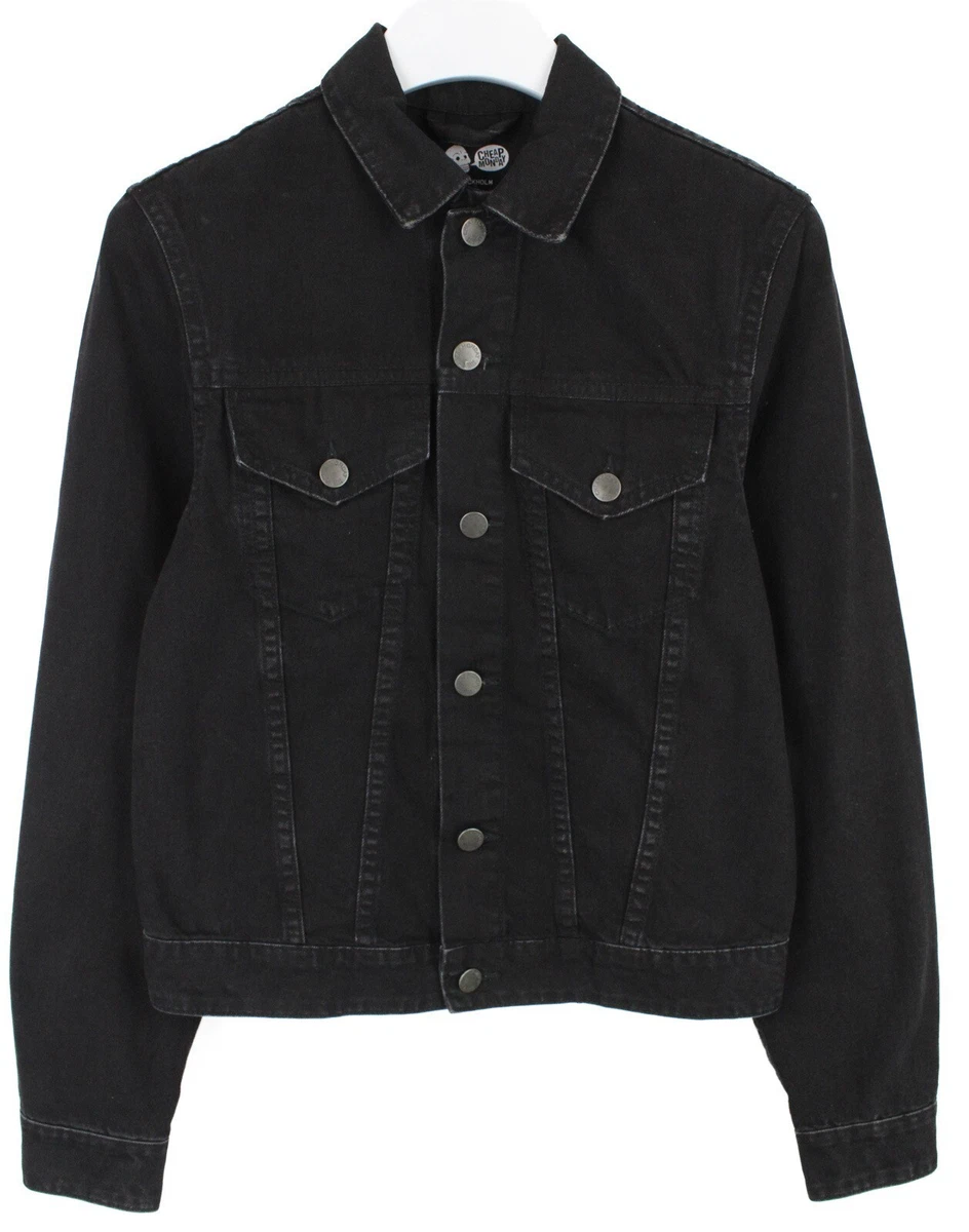 CHEAP MONDAY Legit Black Jacket Men s SMALL Denim Button Up Polo Collar